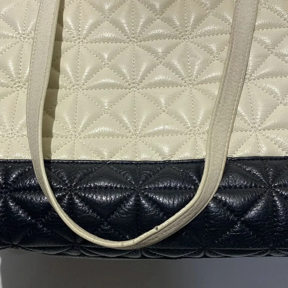 Kate Spade Women's Black White‎ Quilted Leather Chain Strap Shoulder Bag